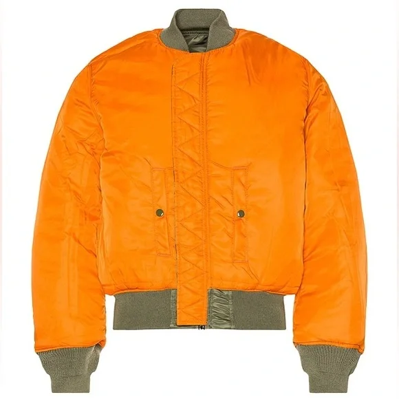 ALPHA INDUSTRIES MA-1 Reversible Bomber Jacket in Sage Green Size Small Slim Fit - Picture 3 of 15